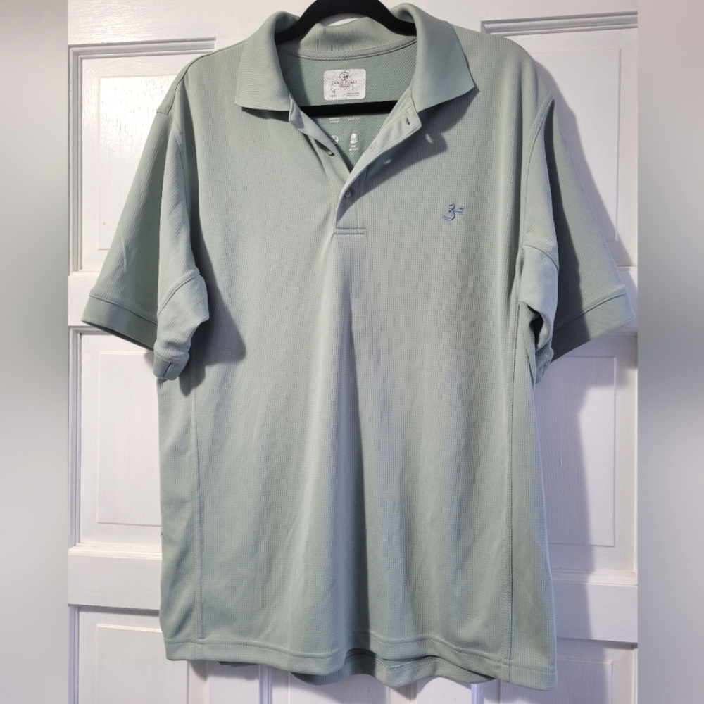 Three Forks Ranch Light Green Polo Shirt, Size Medium, Vented Back, Quick Dry